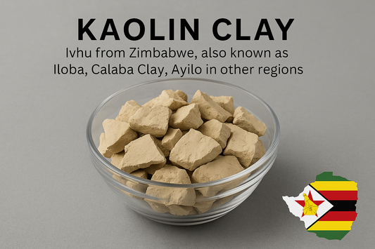 500g of authentic edible clay, Zimbabwean kaolin (ivhu/dhaga), similar to ayilo, ulo, lokpo, and cameroon kaolin – natural mineral-rich clay.