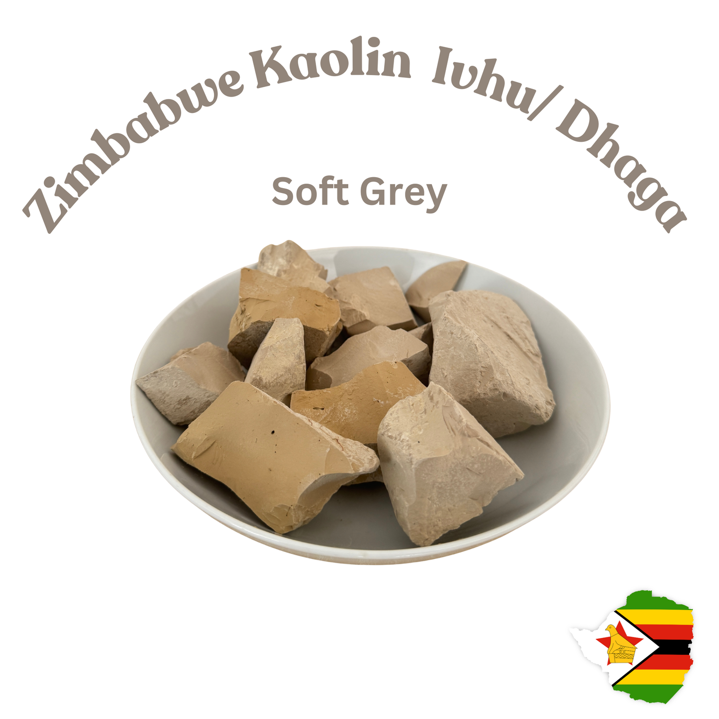 Unsmoked Zimbabwean kaolin (Ivhu/Dhaka)