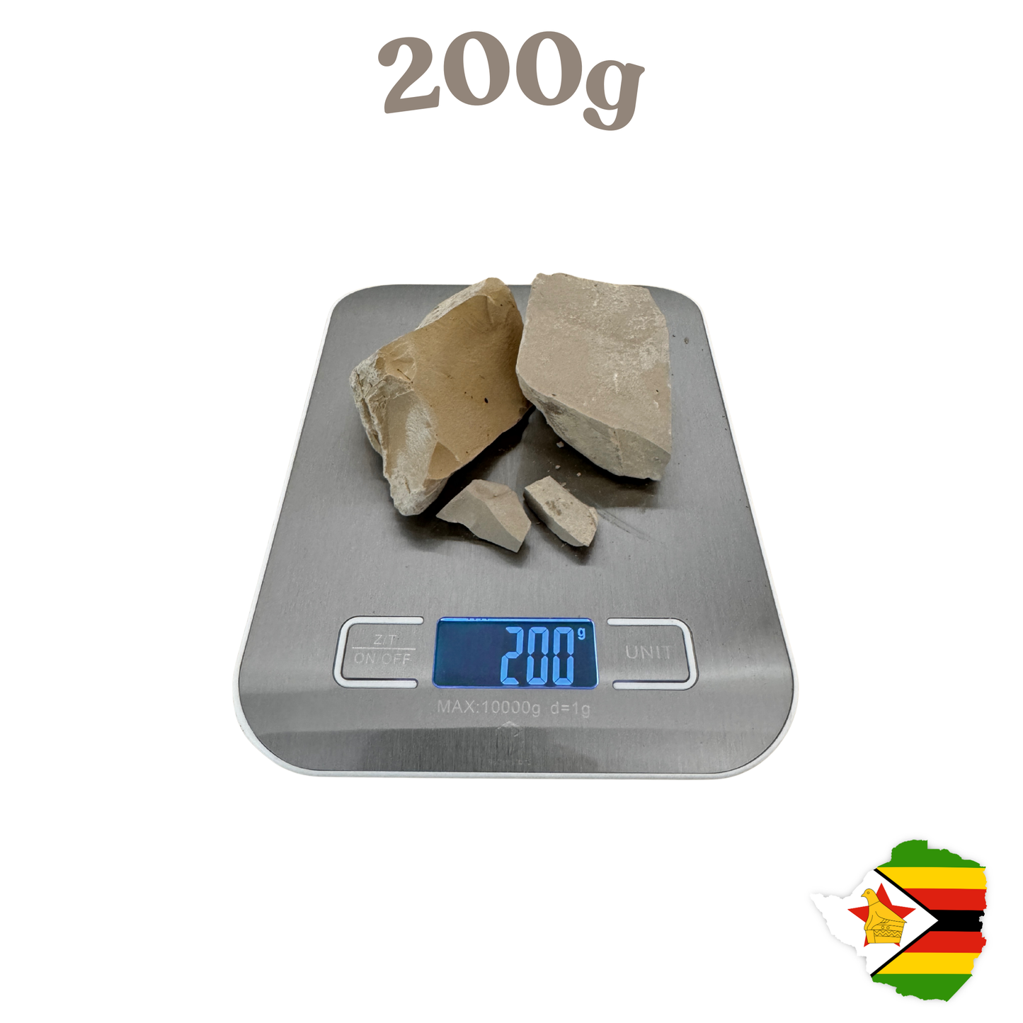Unsmoked Zimbabwean kaolin (Ivhu/Dhaka)