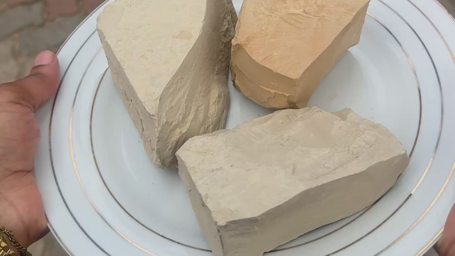 Load video: ASMR video of crunchy edible kaolin clay
