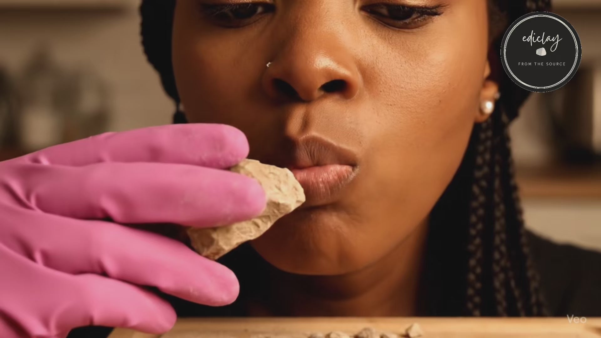Load video: ASMR video of crunchy edible kaolin clay